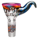 Kevin Howell - Martini Slide w/ Worked Joint - 4 Hole - 14mm - Bipolar w/ Silver & Blue - The Cave