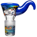 Kevin Howell - Martini Slide w/ Worked Joint - 4 Hole - 18mm - Bipolar w/ Brilliant Blue - The Cave
