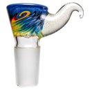 Kevin Howell - Martini Slide - 4 Hole - 18mm - Purple & Rainbow Linework w/ UV Blu V - The Cave