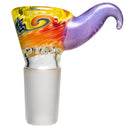 Kevin Howell - Martini Slide - 4 Hole - 18mm - Lemon Drop & Fruit Stripe Linework w/ Pink Slyme - The Cave