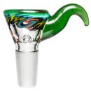 Kevin Howell - Martini Slide - 4 Hole - 14mm - Bipolar Linework - w/ Green Stardust - The Cave