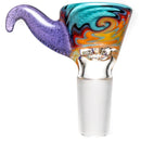Kevin Howell - Martini Slide - 4 Hole - 14mm - Aqua Multi Color w/ Purple Lollipop - The Cave