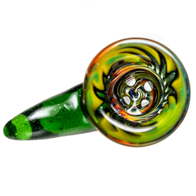 Kevin Howell - Martini Slide w/ Worked Joint - 4 Hole - 18mm - Green Stardust - The Cave