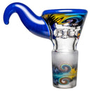 Kevin Howell - Martini Slide w/ Worked Joint - 4 Hole - 18mm - Bipolar w/ Brilliant Blue - The Cave