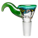 Kevin Howell - Martini Slide - 4 Hole - 14mm - Bipolar Linework - w/ Green Stardust - The Cave
