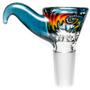 Kevin Howell - Martini Slide - 4 Hole - 14mm - Bipolar Linework w/ Blue Stardust - The Cave