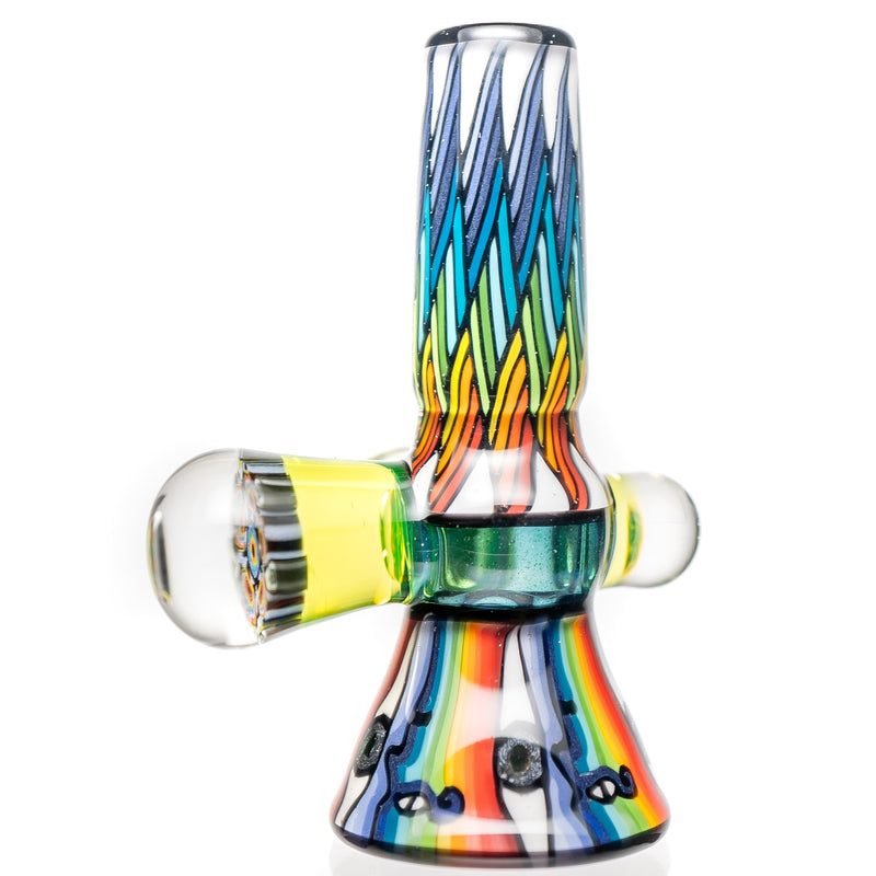 Kevin Murray - Martini Slide - 14mm - White Rainbow Weave & Rainbow Faces - The Cave