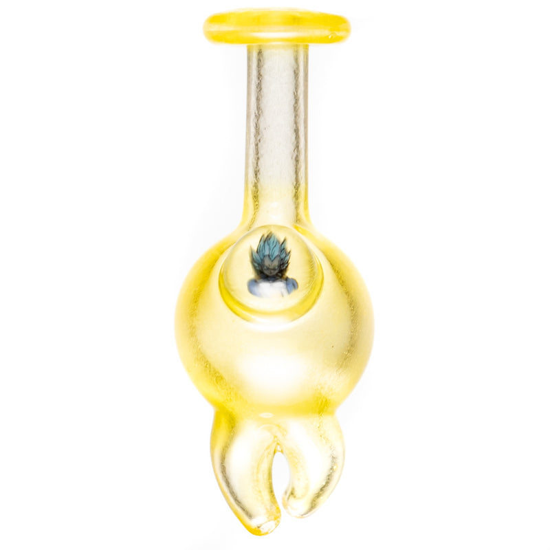 Keys Glass - Spinner Bubble Cap - S.S. Blue Vegeta - Yellow Satin - The Cave