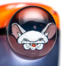 Keys Glass - Push Slide - 14mm - Pinky & The Brain - Lava & Purple Satin - The Cave