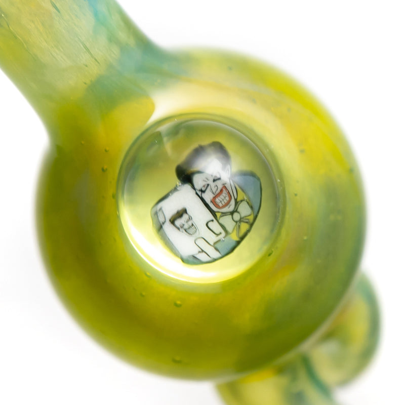 Keys Glass - Spinner Bubble Cap - The Joker - Green Satin - The Cave