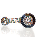 Leisure - Worked Disk Slide - 18mm - Clear w/ Rainbow Wag - The Cave