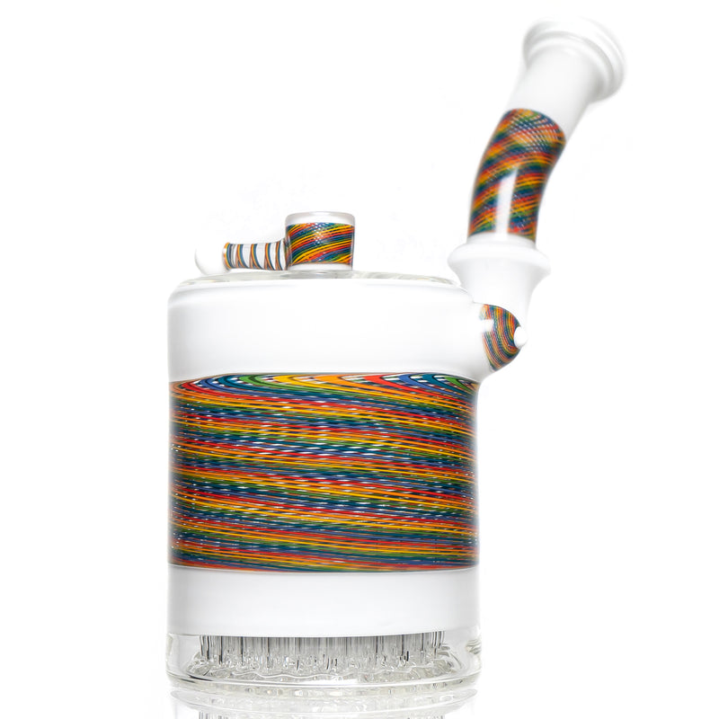 Leisure - Worked 54 Arm Bubbler - White w/ Rainbow Retti - The Cave