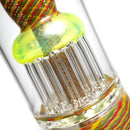 Leisure - Worked Diffy 13 Arm Double Bubbler - Slyme w/ Rasta Retti - The Cave