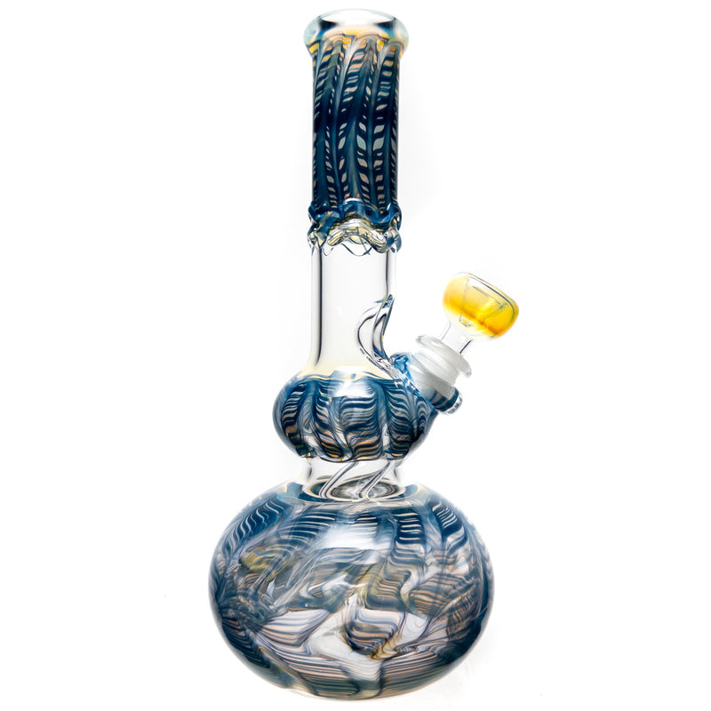 Mary Jane's Glass Studio - 10" Double Bubble - 32x4 - Fume W&R Blue - The Cave