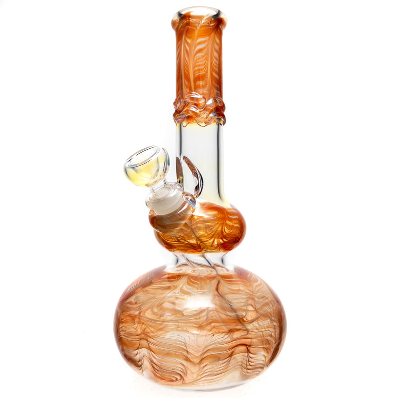 Mary Jane's Glass Studio - 10" Double Bubble - 32x4 - Fume W&R Orange - The Cave