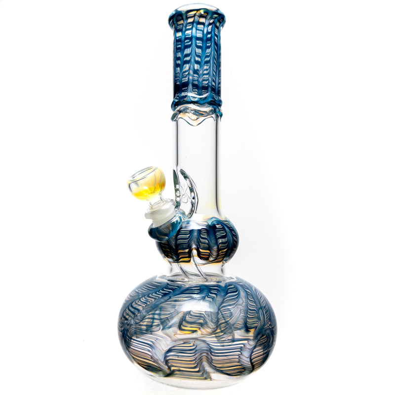 Mary Jane's Glass Studio - 12" Double Bubble - 38x4 - Fume W&R Blue - The Cave