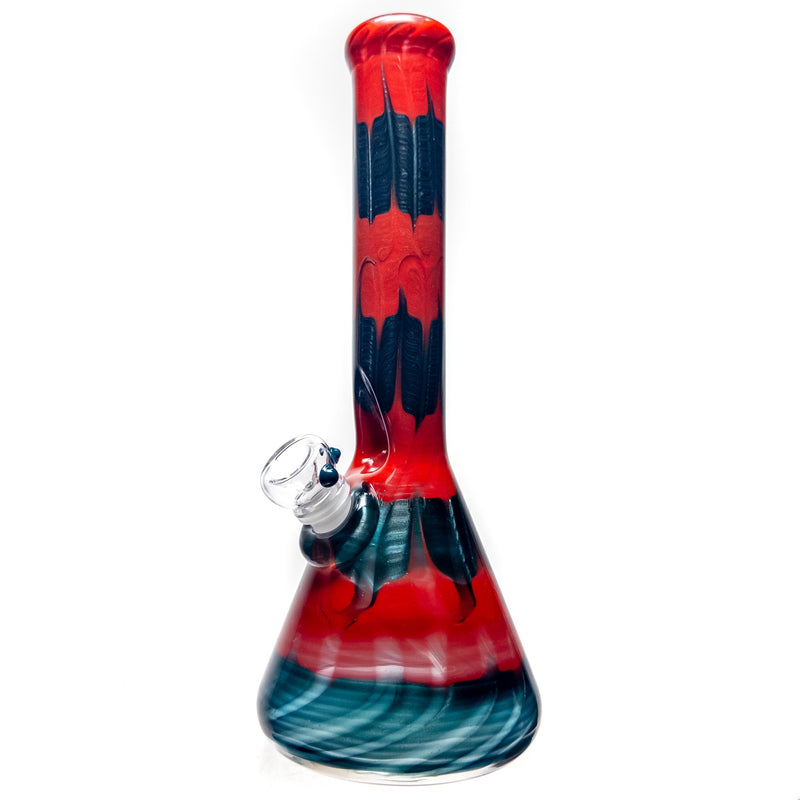 Mary Jane's Glass Studio - 12" Beaker - 38x4 - Full Color W&R Red - The Cave
