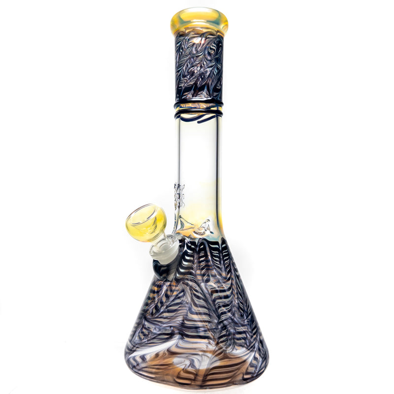 Mary Jane's Glass Studio - 12" Beaker - 38x4 - Fume W&R Black - The Cave