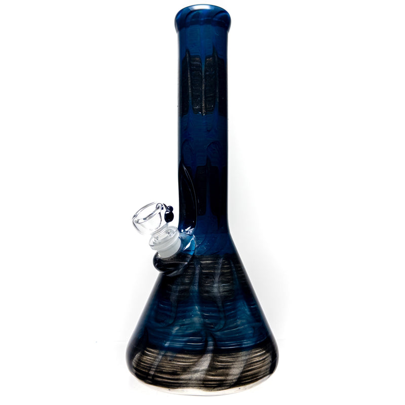 Mary Jane's Glass Studio - 12" Beaker - 38x4 - Full Color W&R Blue - The Cave