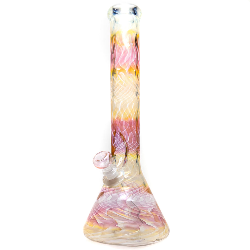 Mary Jane's Glass Studio - 15" Beaker - 50x5 - Silver & Gold Fume