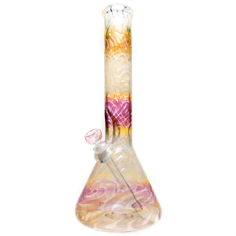 Mary Jane's Glass Studio - 15" Beaker - 50x5 - Silver & Gold Fume