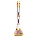 Mary Jane's Glass Studio - 22" Beaker - Double Perc - Silver & Gold Fume - The Cave