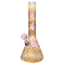 Mary Jane's Glass Studio - 11" Beaker - 38x4 - Silver & Gold Fume - The Cave
