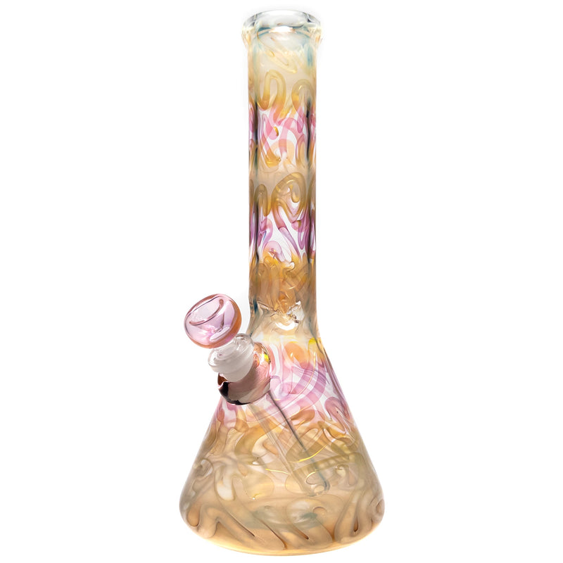 Mary Jane's Glass Studio - 11" Beaker - 38x4 - Silver & Gold Fume - The Cave