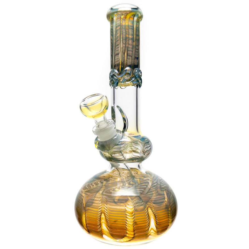 Mary Jane's Glass Studio - 10" Double Bubble - 32x4 - Fume W&R Green Blue - The Cave