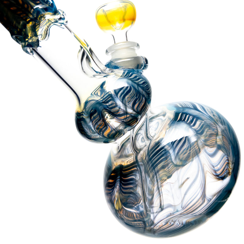Mary Jane's Glass Studio - 10" Double Bubble - 32x4 - Fume W&R Blue - The Cave