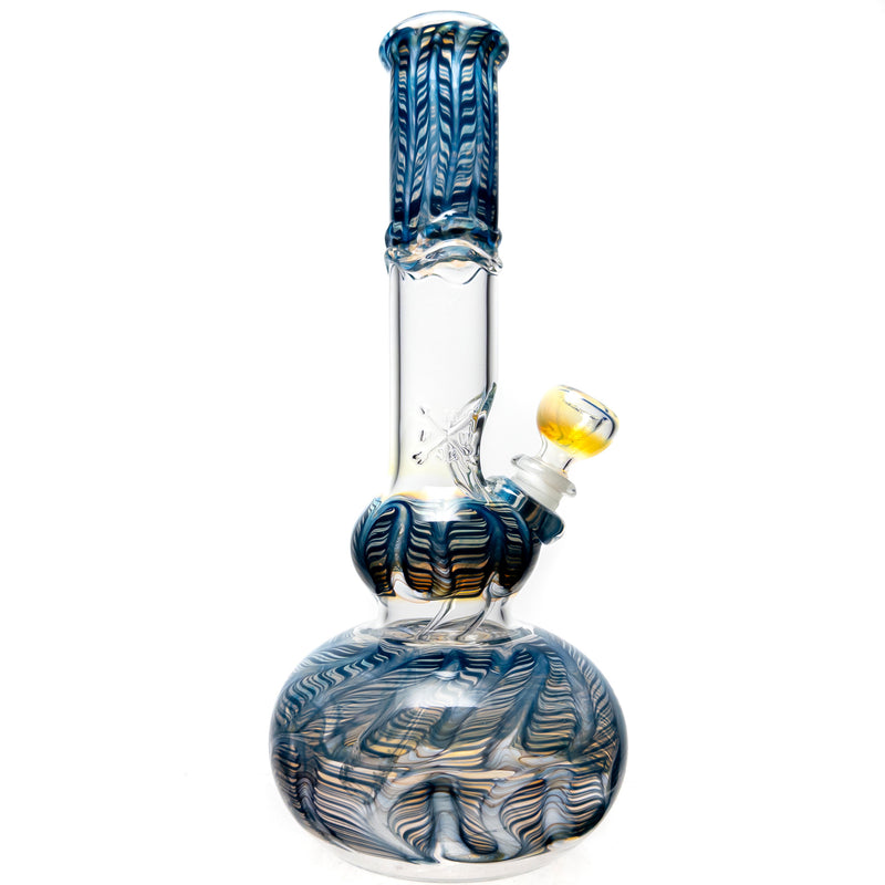 Mary Jane's Glass Studio - 12" Double Bubble - 38x4 - Fume W&R Blue - The Cave