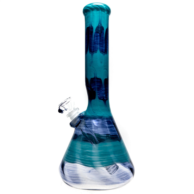 Mary Jane's Glass Studio - 12" Beaker - 38x4 - Full Color W&R Aqua - The Cave