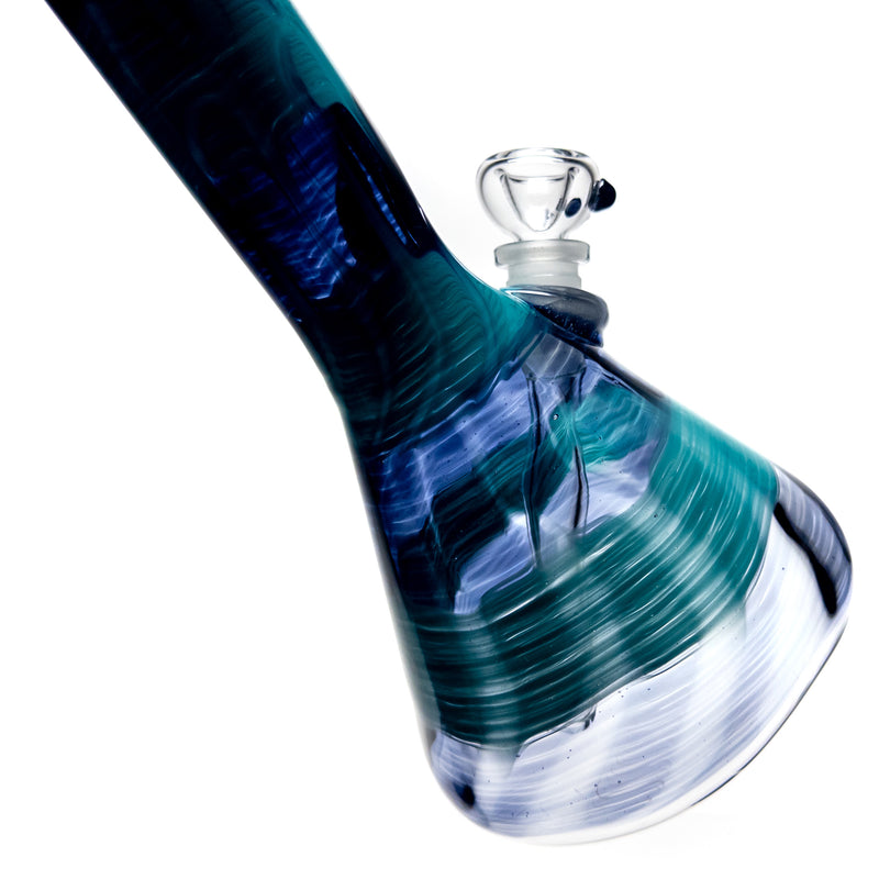Mary Jane's Glass Studio - 12" Beaker - 38x4 - Full Color W&R Aqua - The Cave