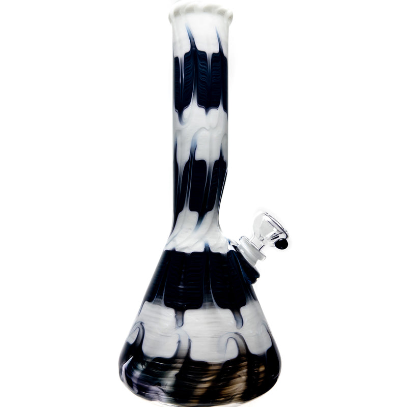 Mary Jane's Glass Studio - 12" Beaker - 38x4 - Full Color W&R White - The Cave