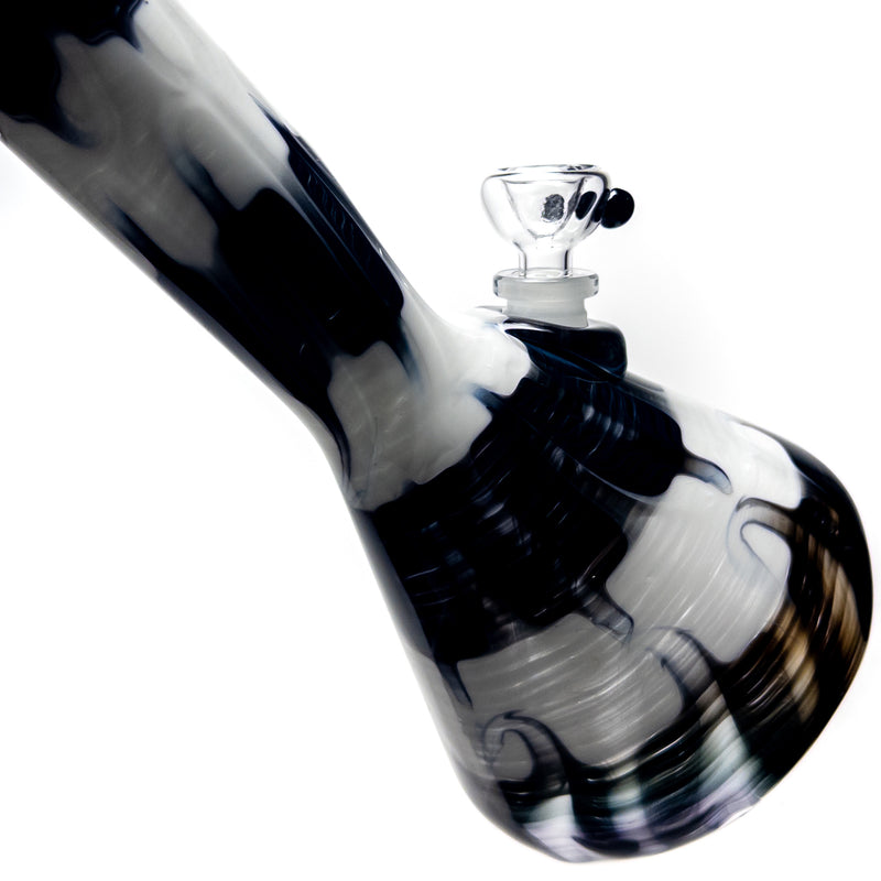 Mary Jane's Glass Studio - 12" Beaker - 38x4 - Full Color W&R White - The Cave