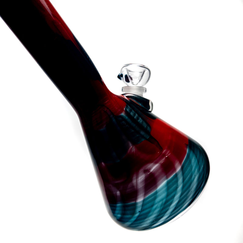 Mary Jane's Glass Studio - 12" Beaker - 38x4 - Full Color W&R Red - The Cave