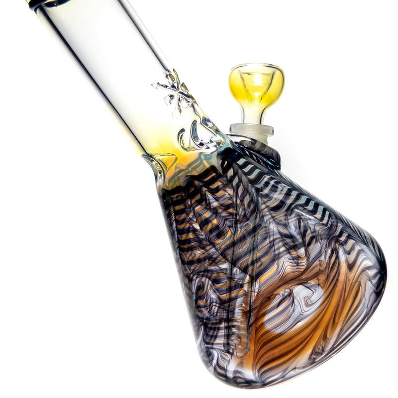 Mary Jane's Glass Studio - 12" Beaker - 38x4 - Fume W&R Black - The Cave