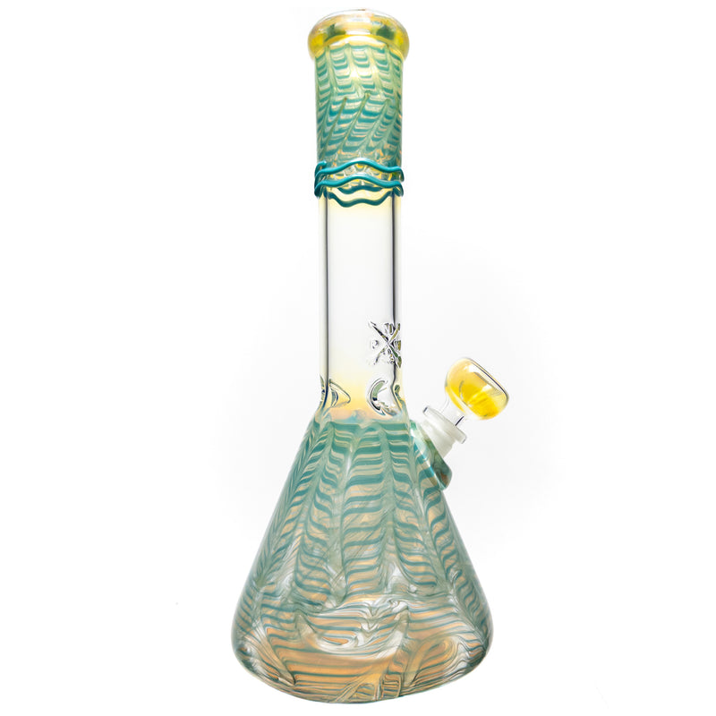 Mary Jane's Glass Studio - 12" Beaker - 38x4 - Fume W&R Mint - The Cave