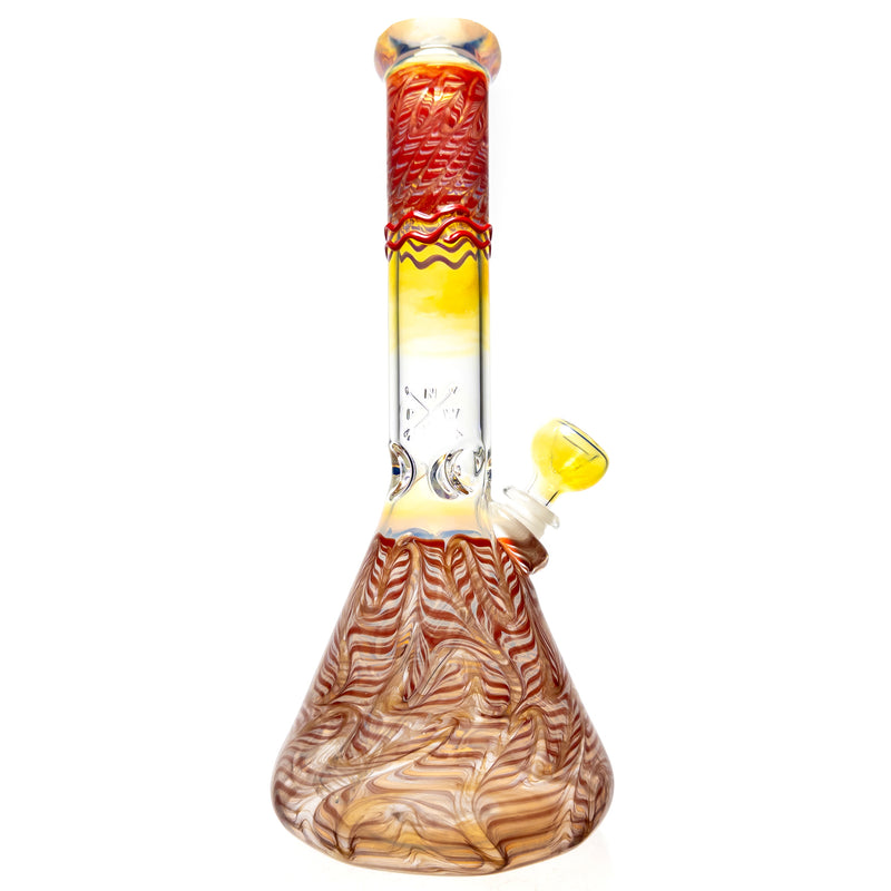 Mary Jane's Glass Studio - 12" Beaker - 38x4 - Fume W&R Red - The Cave