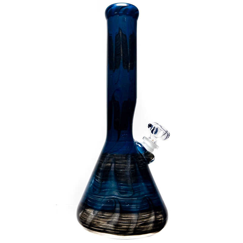 Mary Jane's Glass Studio - 12" Beaker - 38x4 - Full Color W&R Blue - The Cave