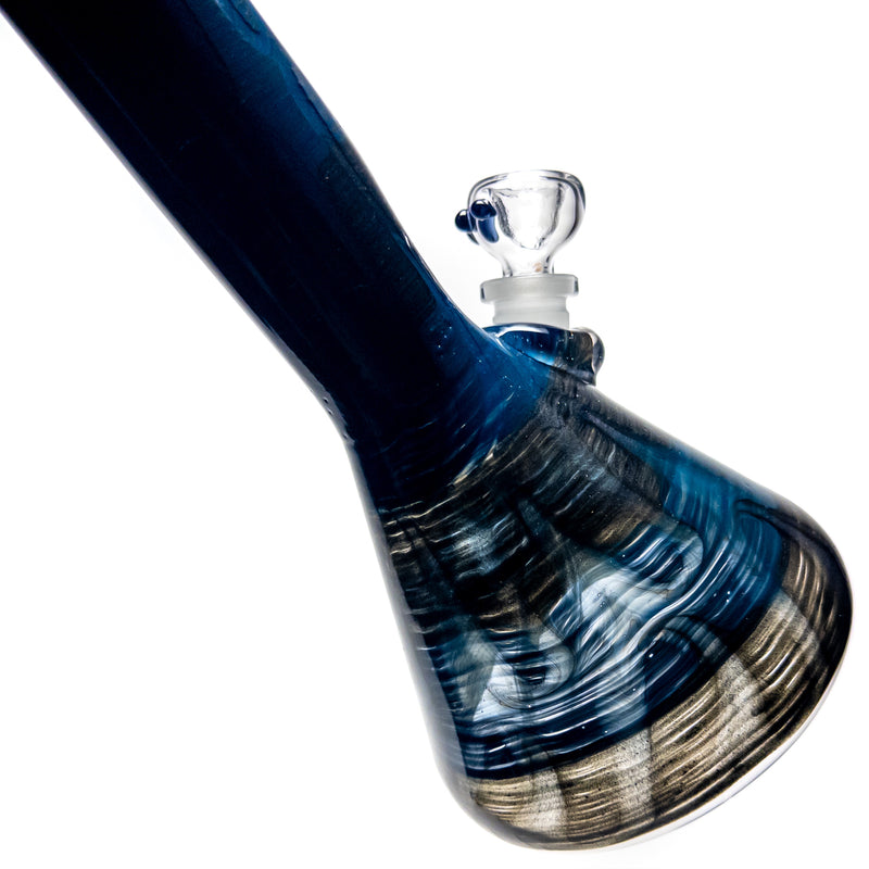 Mary Jane's Glass Studio - 12" Beaker - 38x4 - Full Color W&R Blue - The Cave