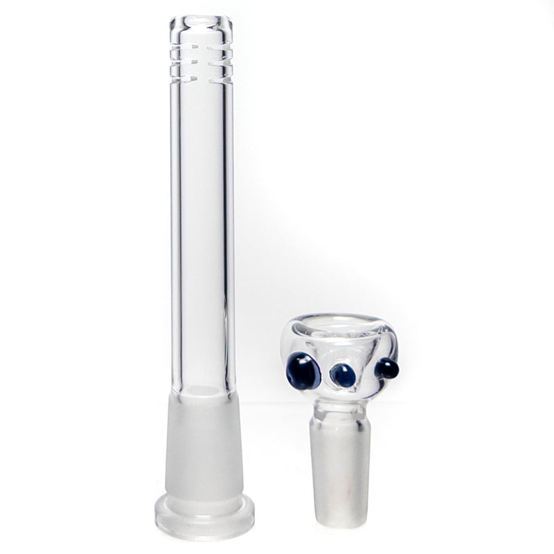 Mary Jane's Glass Studio - 12" Beaker - 38x4 - Full Color W&R Blue - The Cave