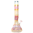 Mary Jane's Glass Studio - 15" Beaker - 50x5 - Silver & Gold Fume