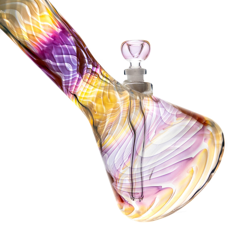 Mary Jane's Glass Studio - 15" Beaker - 50x5 - Silver & Gold Fume