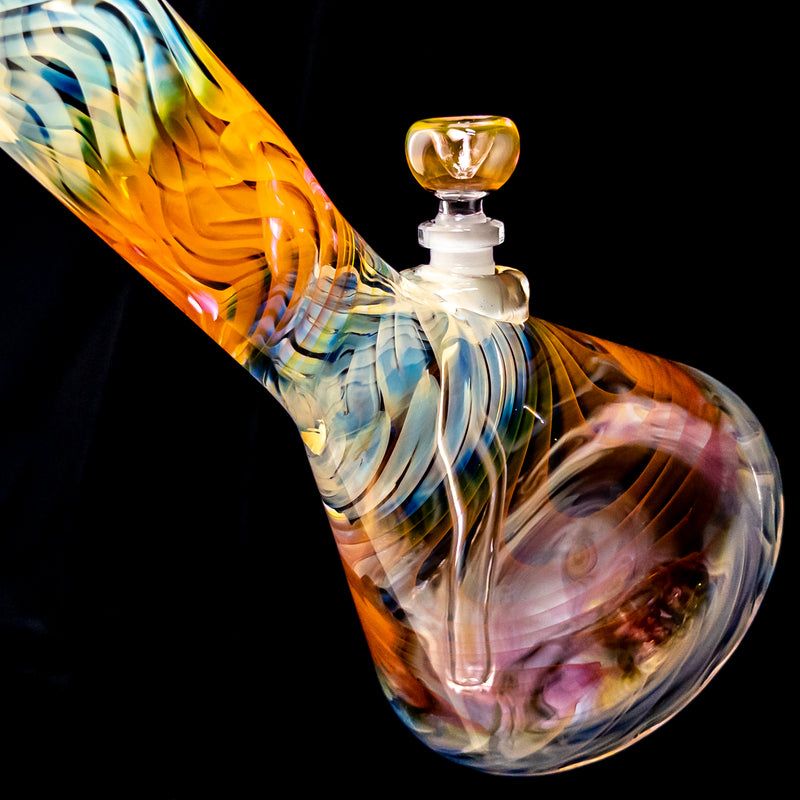 Mary Jane's Glass Studio - 15" Beaker - 50x5 - Silver & Gold Fume