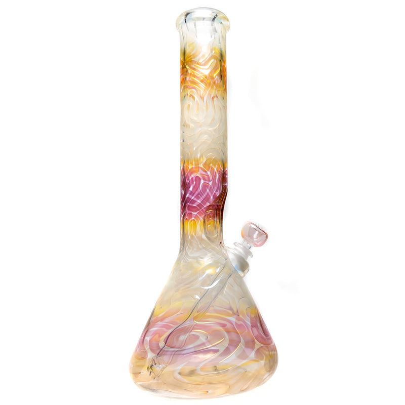 Mary Jane's Glass Studio - 15" Beaker - 50x5 - Silver & Gold Fume