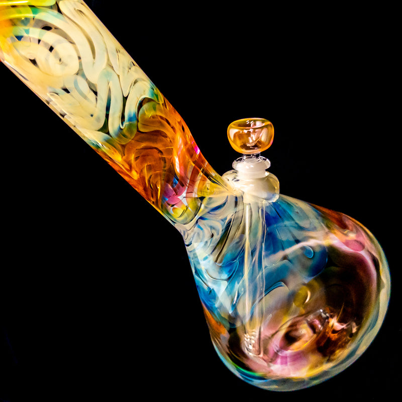 Mary Jane's Glass Studio - 15" Beaker - 50x5 - Silver & Gold Fume