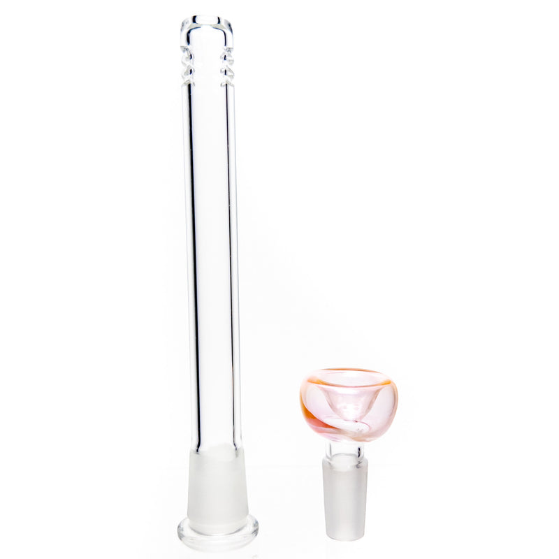 Mary Jane's Glass Studio - 15" Beaker - 50x5 - Silver & Gold Fume