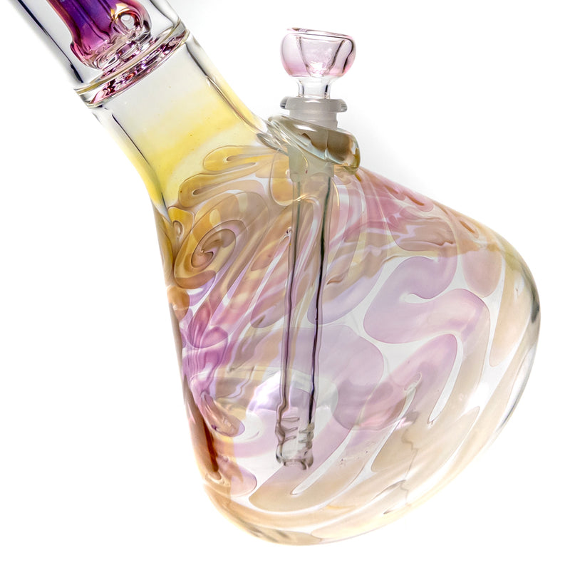 Mary Jane's Glass Studio - 21" Beaker - Double Perc - Silver & Gold Fume - The Cave