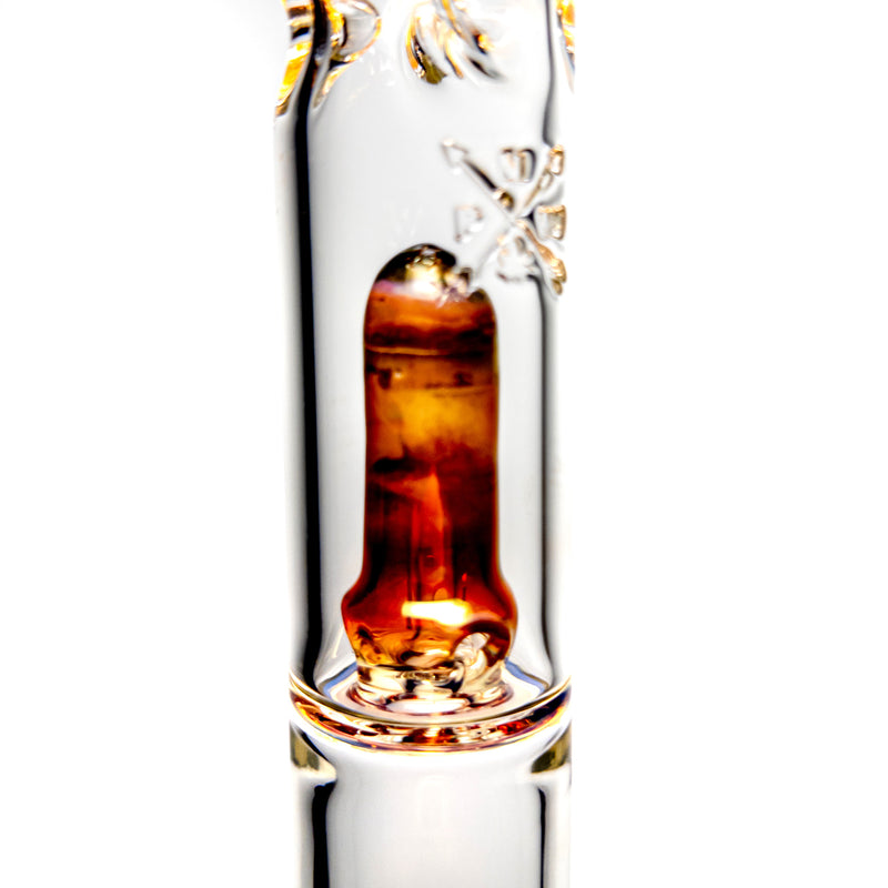 Mary Jane's Glass Studio - 21" Beaker - Double Perc - Silver & Gold Fume - The Cave